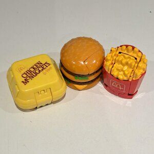 Lot of 3 McDonalds happy mean changebles tranformer food toys